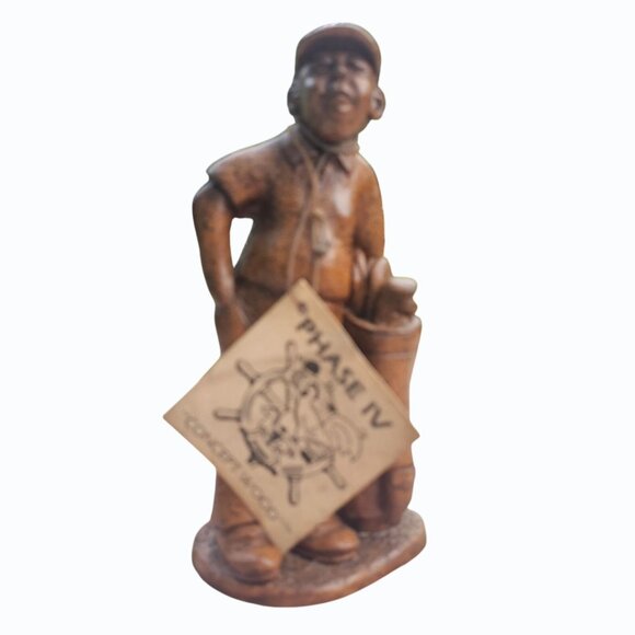 Phase IV Concept Wood Golfer Figurine w Tag 6 3/4" #10074 Rare Vintage - Picture 1 of 12